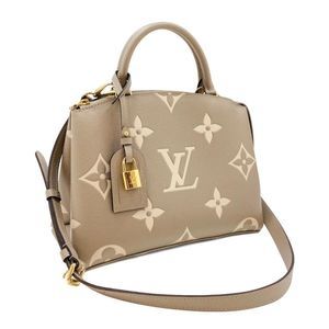 Petit Palais PM    Monogram Implant Leather Tourtrell Creme Beige
